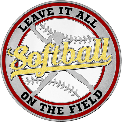 Gold "Softball" with Maroon Outer Circular Borders